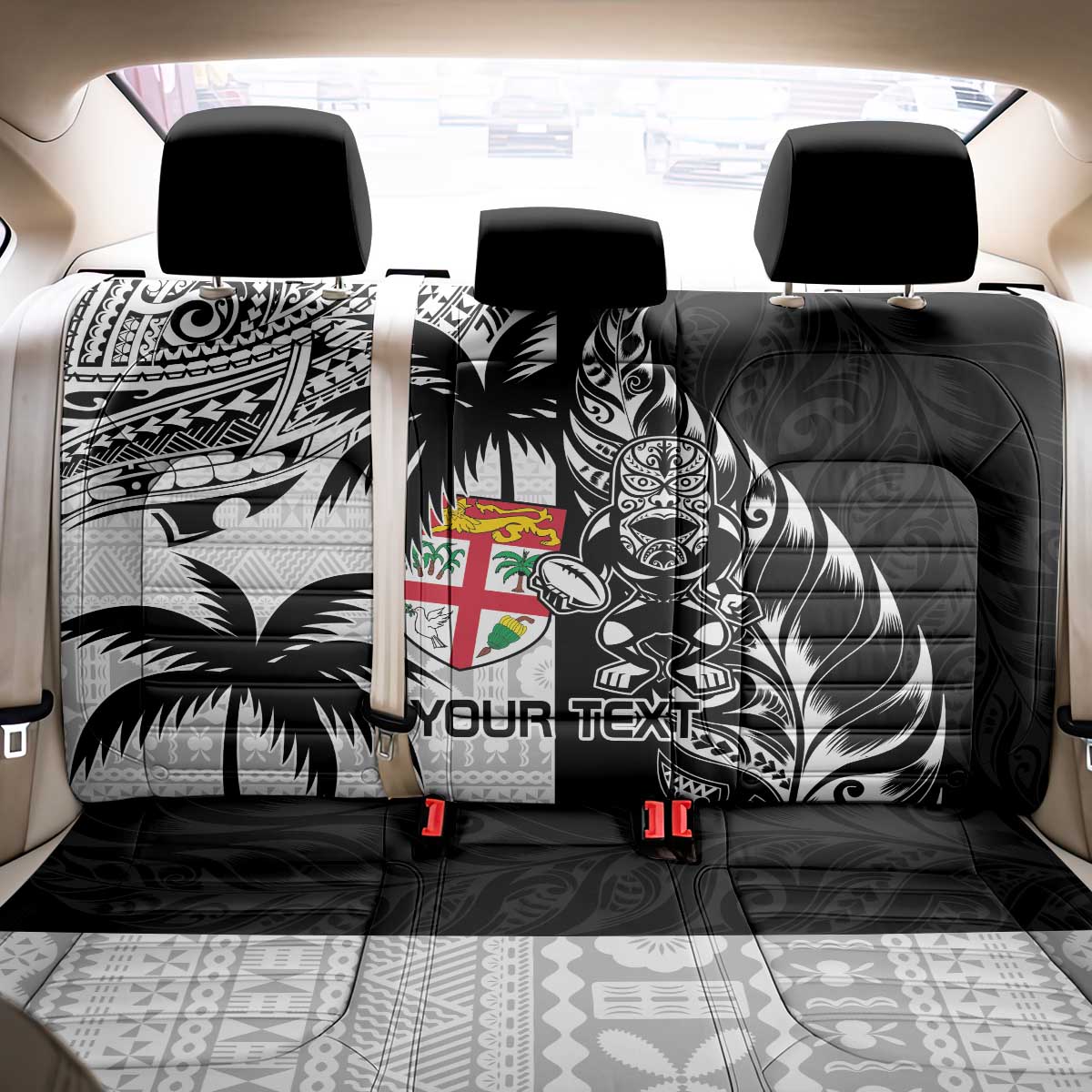 Custom Fiji New Zealand Back Car Seat Cover Maori mix Tapa Pattern Version LT9 - Polynesian Pride