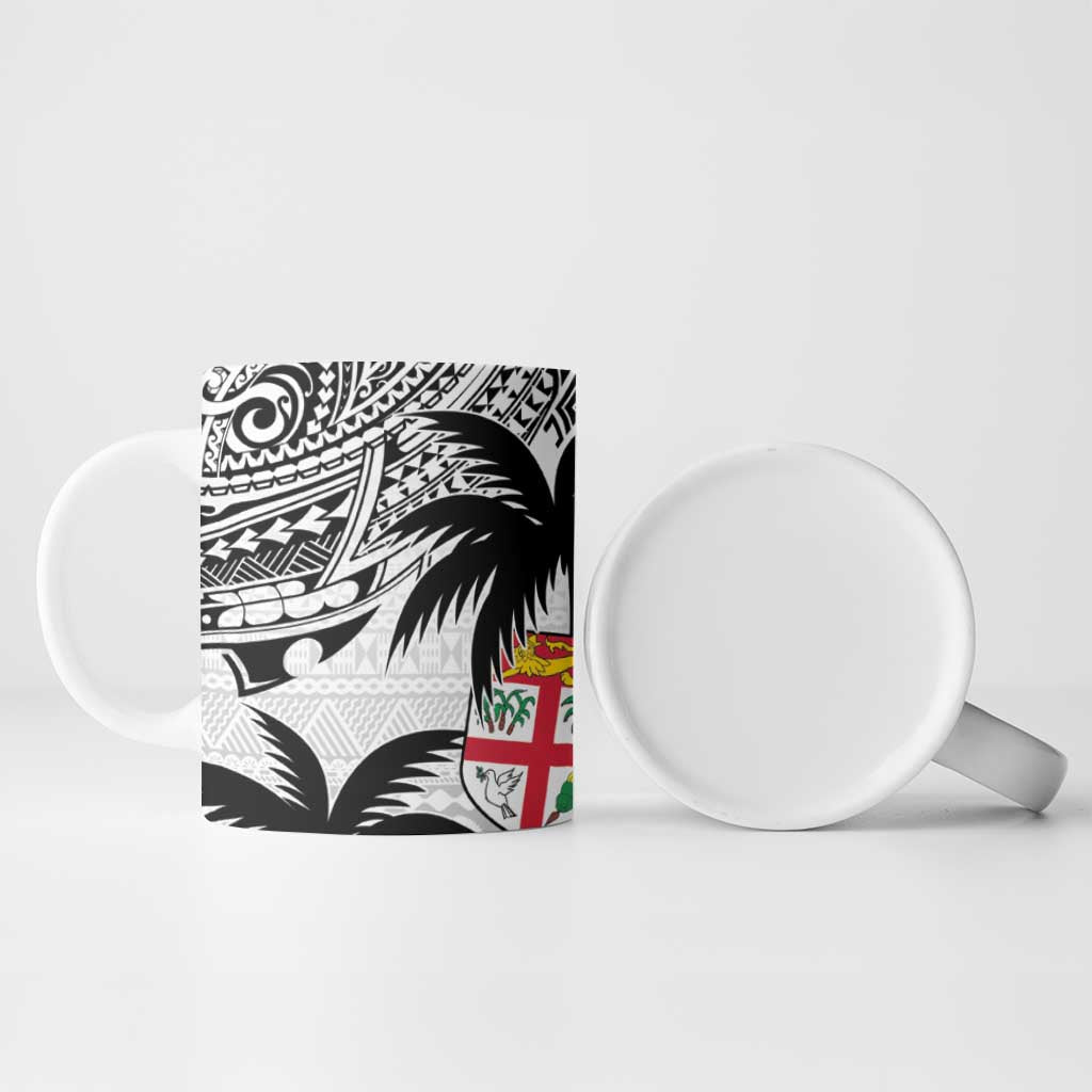 Fiji New Zealand Rugby Personalised Ceramic Mug Maori and Tapa Pattern - Polynesian Pride