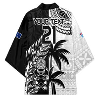 Fiji New Zealand Rugby Personalised Kimono Maori and Tapa Pattern - Polynesian Pride