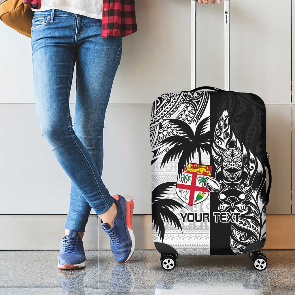 Custom Fiji New Zealand Luggage Cover Maori mix Tapa Pattern Version