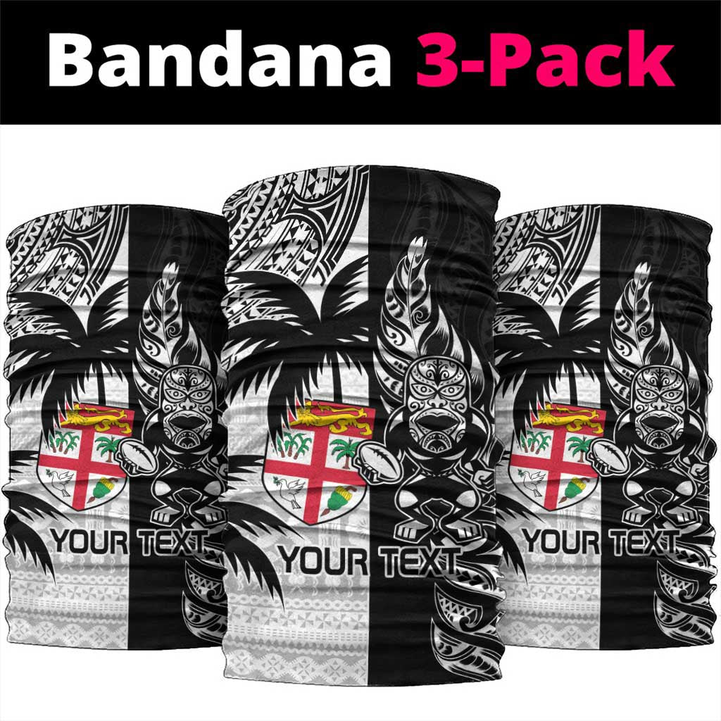 Fiji New Zealand Rugby Neck Gaiter Maori and Tapa Pattern LT9