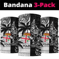 Fiji New Zealand Rugby Neck Gaiter Maori and Tapa Pattern LT9