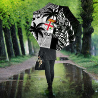 Fiji New Zealand Rugby Personalised Umbrella Maori and Tapa Pattern - Polynesian Pride