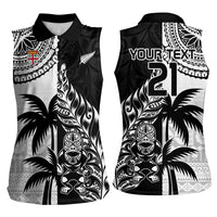 Custom Fiji New Zealand Women Sleeveless Polo Shirt Maori mix Tapa Pattern Version