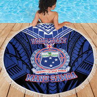 Custom Manu Samoa Sevens Rugby Beach Blanket Samoan Tribal Tattoo LT9 - Polynesian Pride