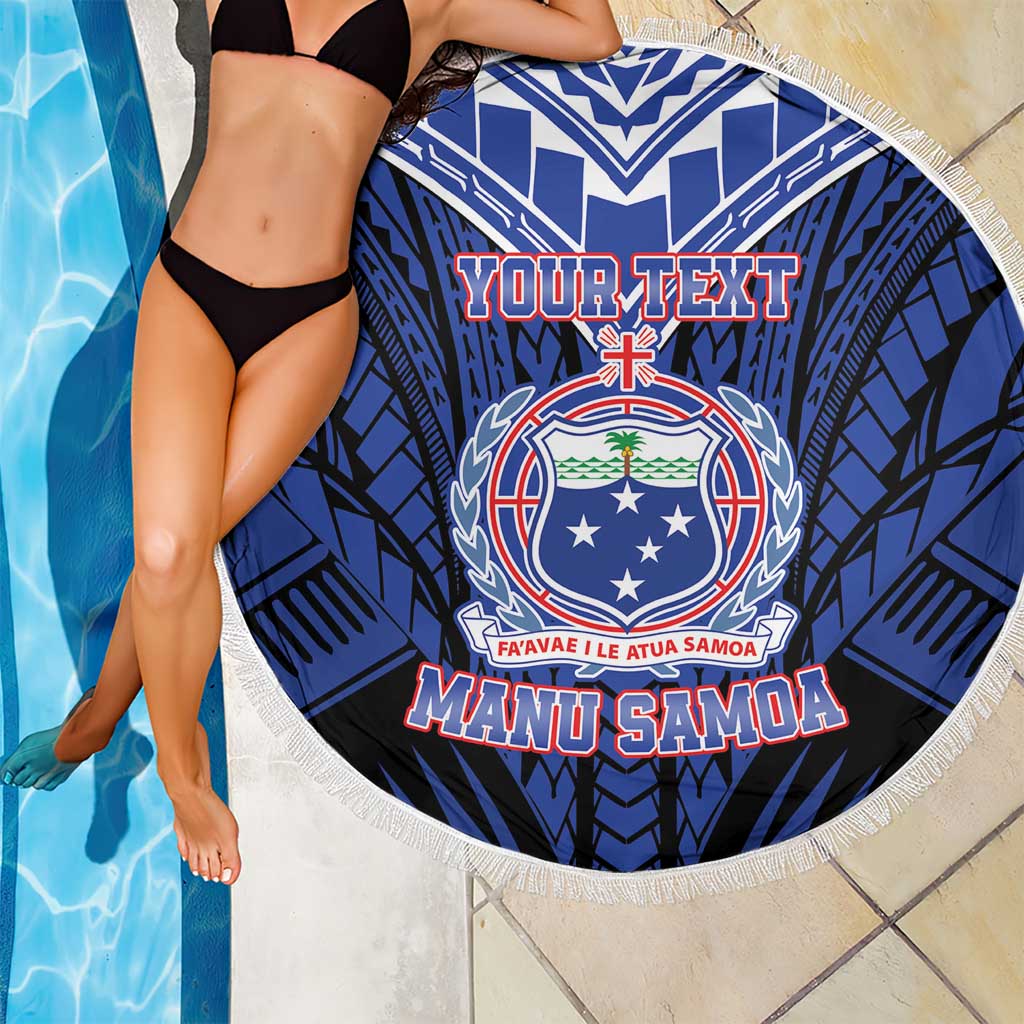 Custom Manu Samoa Sevens Rugby Beach Blanket Samoan Tribal Tattoo LT9 - Polynesian Pride