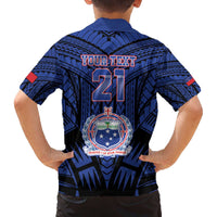 Custom Manu Samoa Sevens Rugby Family Matching Off The Shoulder Long Sleeve Dress and Hawaiian Shirt Samoan Tribal Tattoo