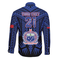 Custom Manu Samoa Sevens Rugby Family Matching Off The Shoulder Long Sleeve Dress and Hawaiian Shirt Samoan Tribal Tattoo