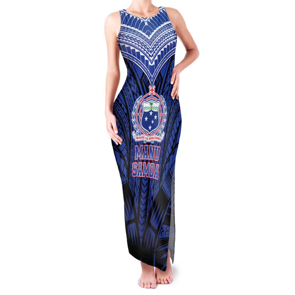 Custom Manu Samoa Sevens Rugby Family Matching Tank Maxi Dress and Hawaiian Shirt Samoan Tribal Tattoo