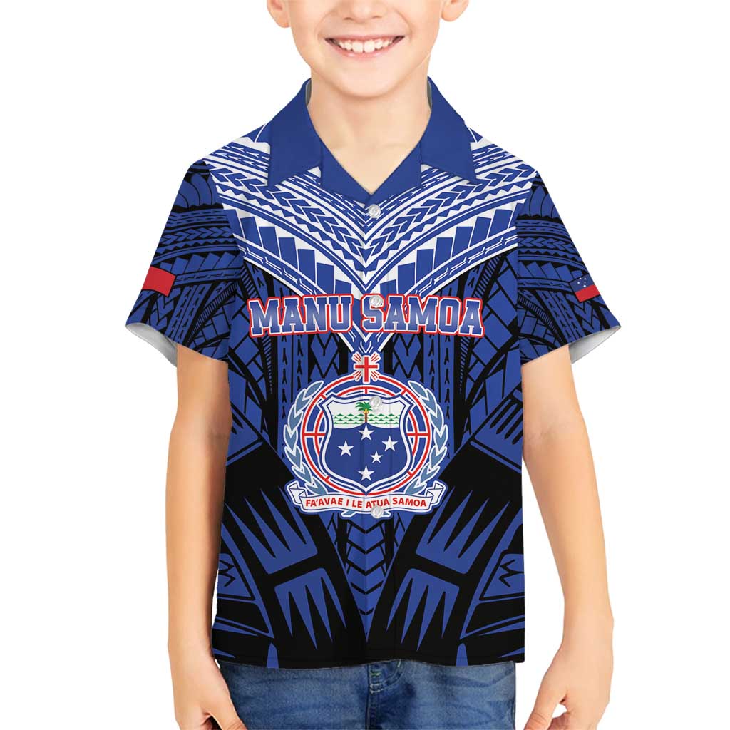 Custom Manu Samoa Sevens Rugby Family Matching Tank Maxi Dress and Hawaiian Shirt Samoan Tribal Tattoo