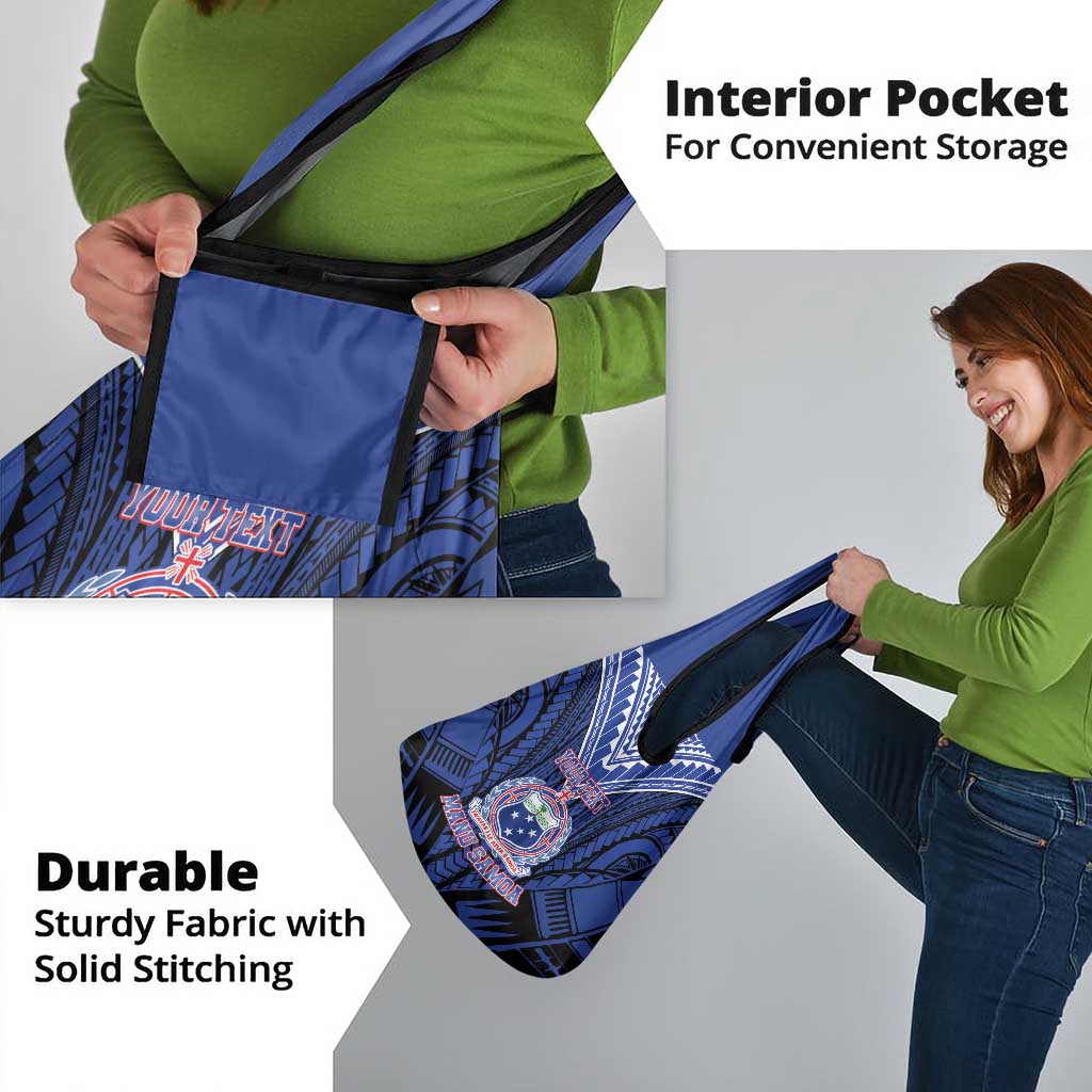 Custom Manu Samoa Sevens Rugby Grocery Bag Samoan Tribal Tattoo