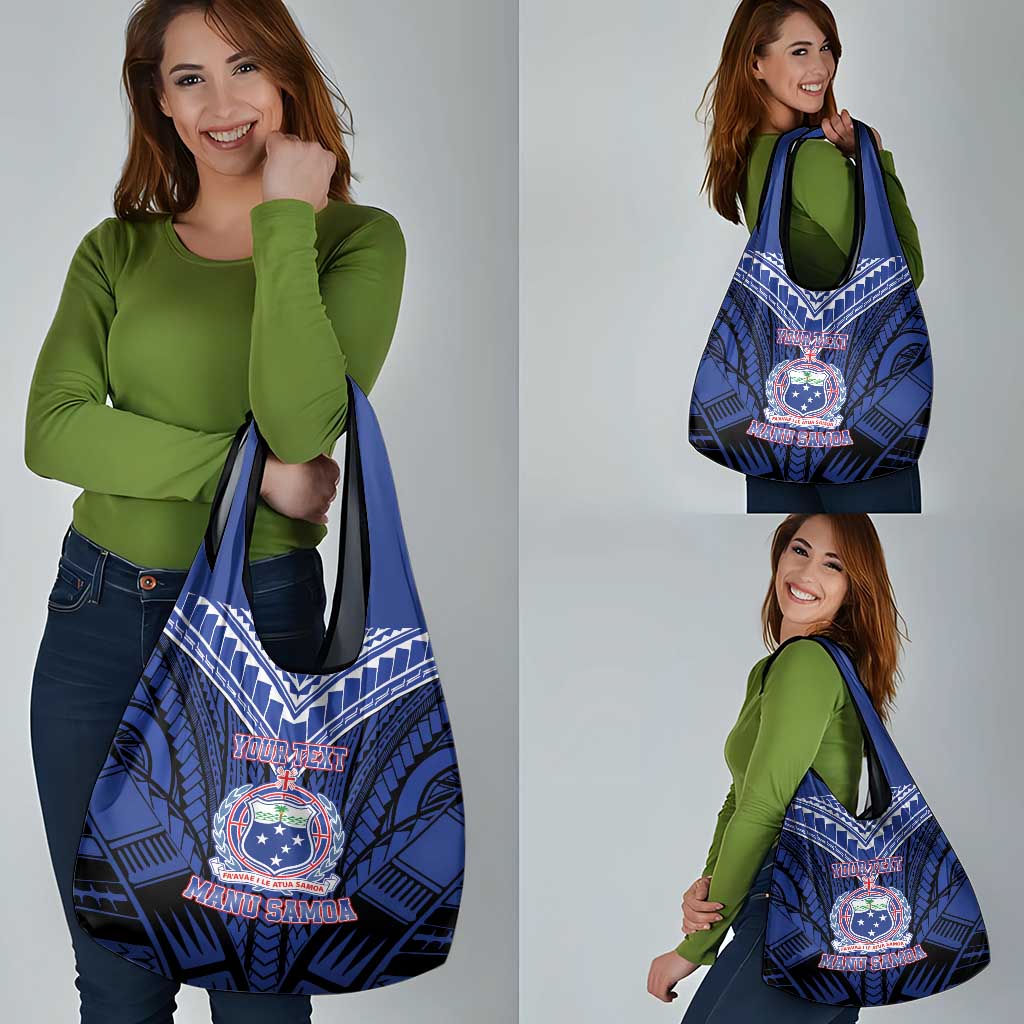 Custom Manu Samoa Sevens Rugby Grocery Bag Samoan Tribal Tattoo