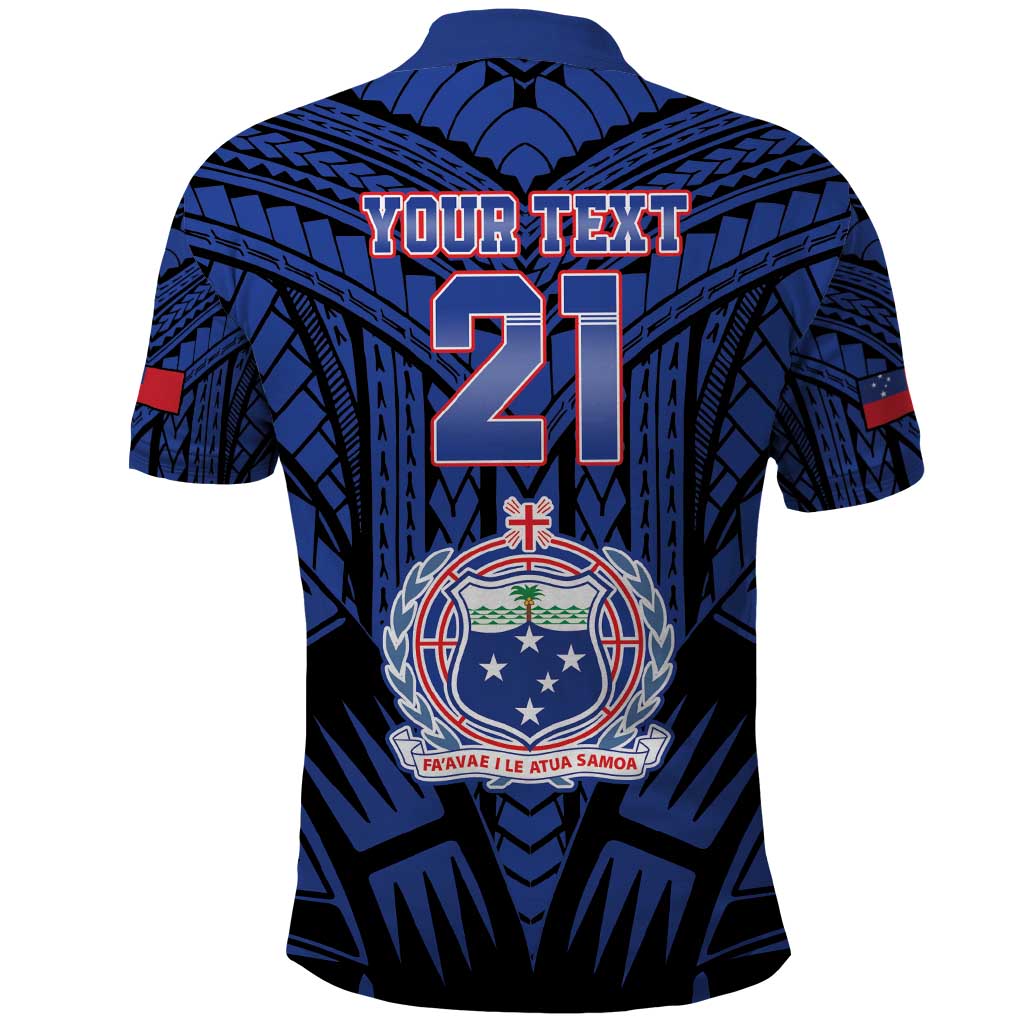 Custom Manu Samoa Sevens Rugby Polo Shirt Samoan Tribal Tattoo