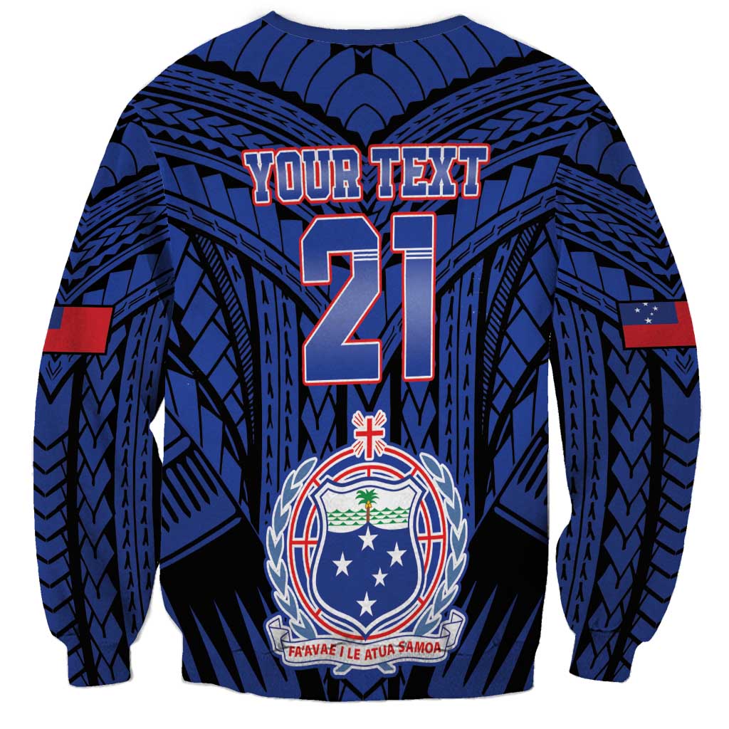 Custom Manu Samoa Sevens Rugby Sweatshirt Samoan Tribal Tattoo