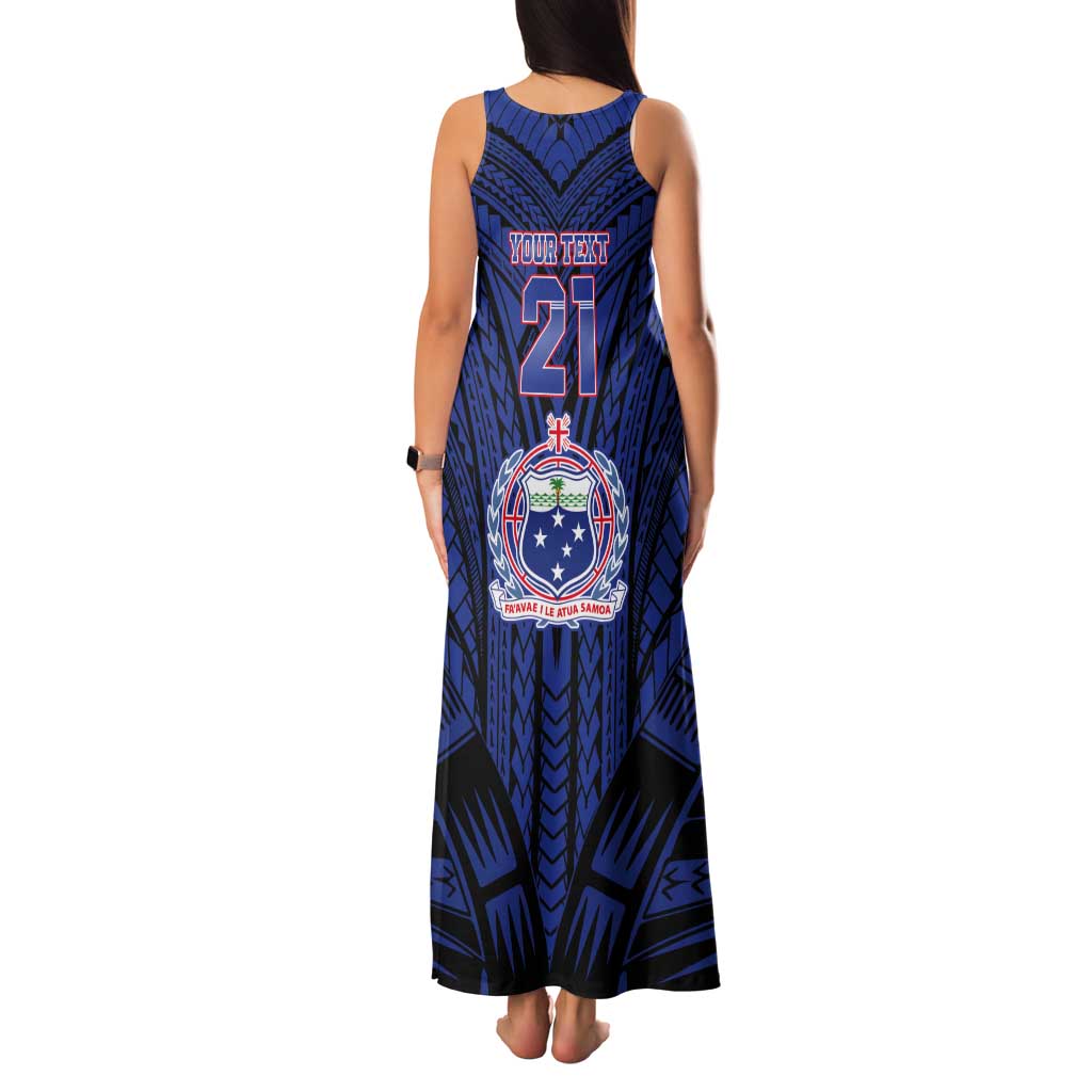 Custom Manu Samoa Sevens Rugby Tank Maxi Dress Samoan Tribal Tattoo