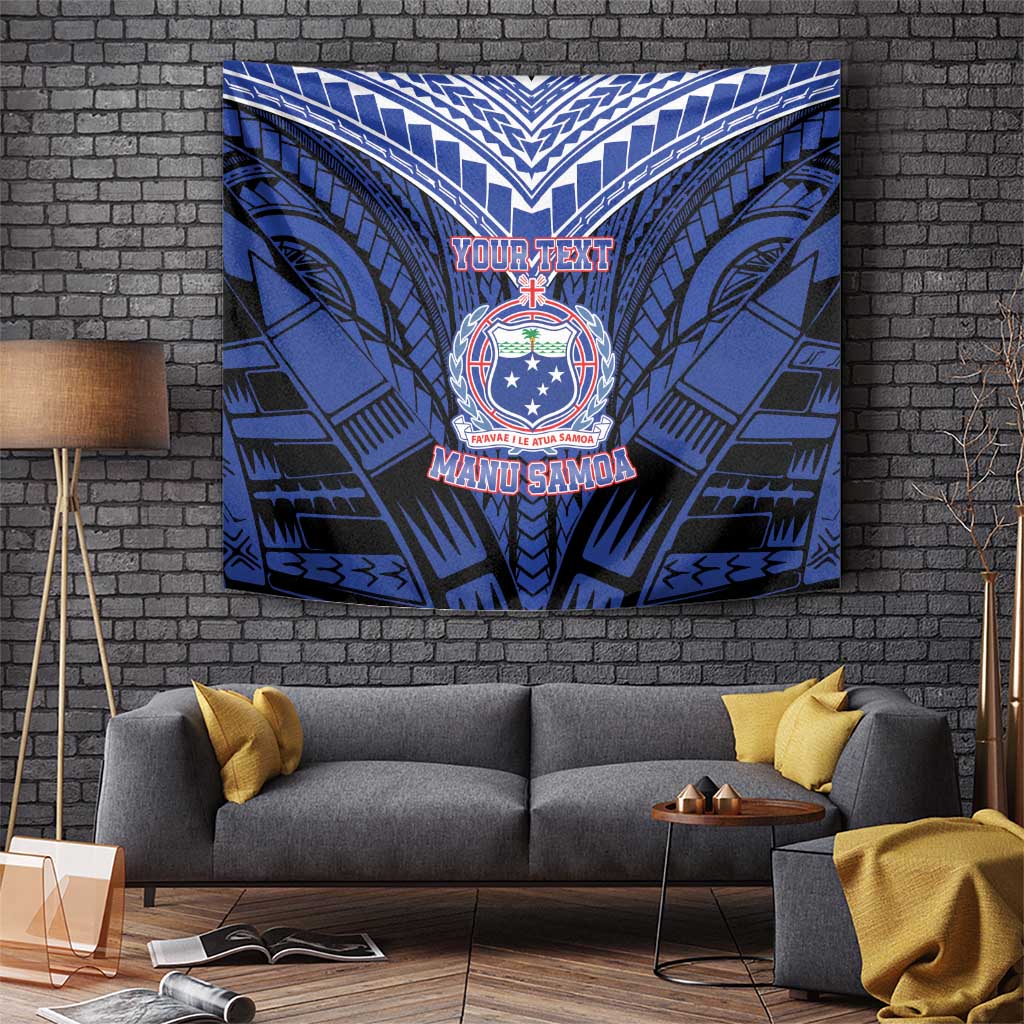 Custom Manu Samoa Sevens Rugby Tapestry Samoan Tribal Tattoo