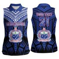 Custom Manu Samoa Sevens Rugby Women Sleeveless Polo Shirt Samoan Tribal Tattoo LT9 - Polynesian Pride