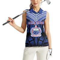 Custom Manu Samoa Sevens Rugby Women Sleeveless Polo Shirt Samoan Tribal Tattoo LT9 - Polynesian Pride