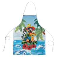 Funny Parrot Margarita Five O'clock Somewhere Apron LT9 Blue - Polynesian Pride