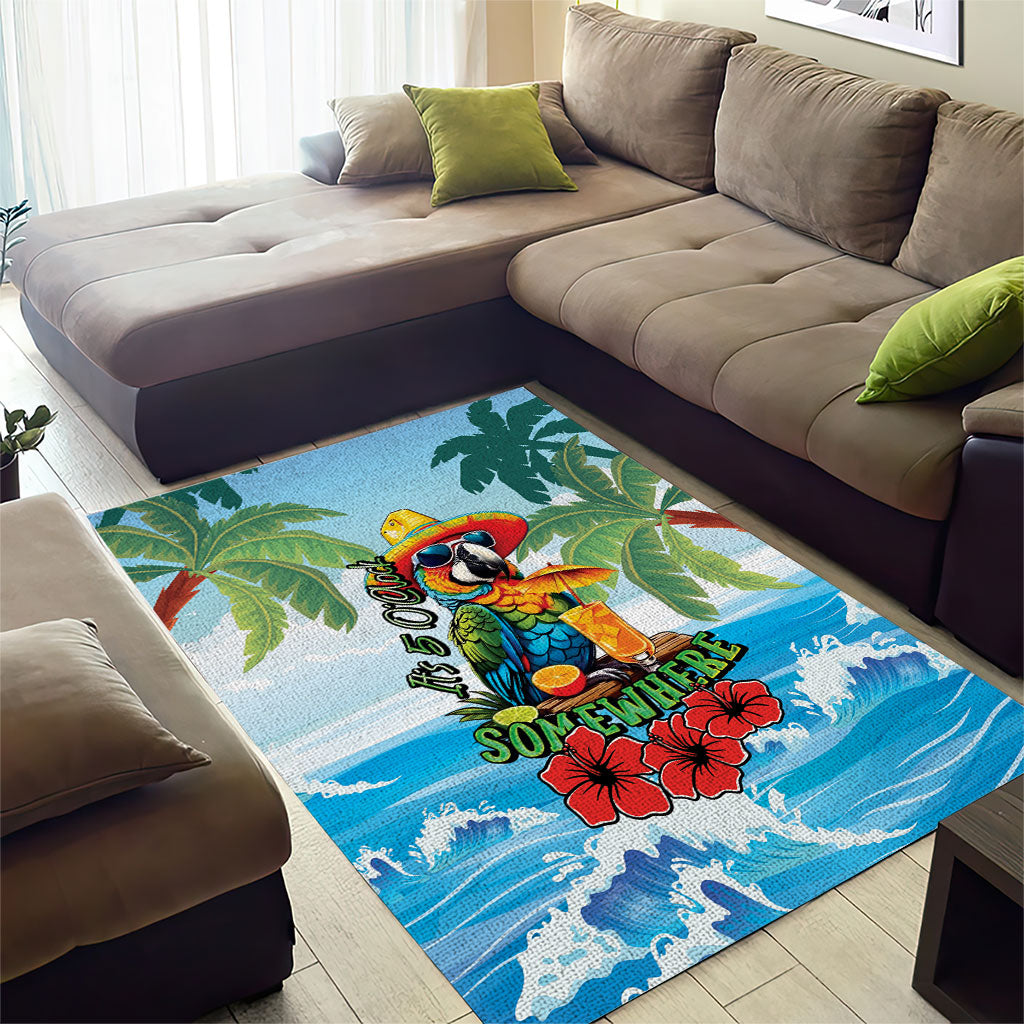Funny Parrot Margarita Five O'clock Somewhere Area Rug LT9 - Polynesian Pride