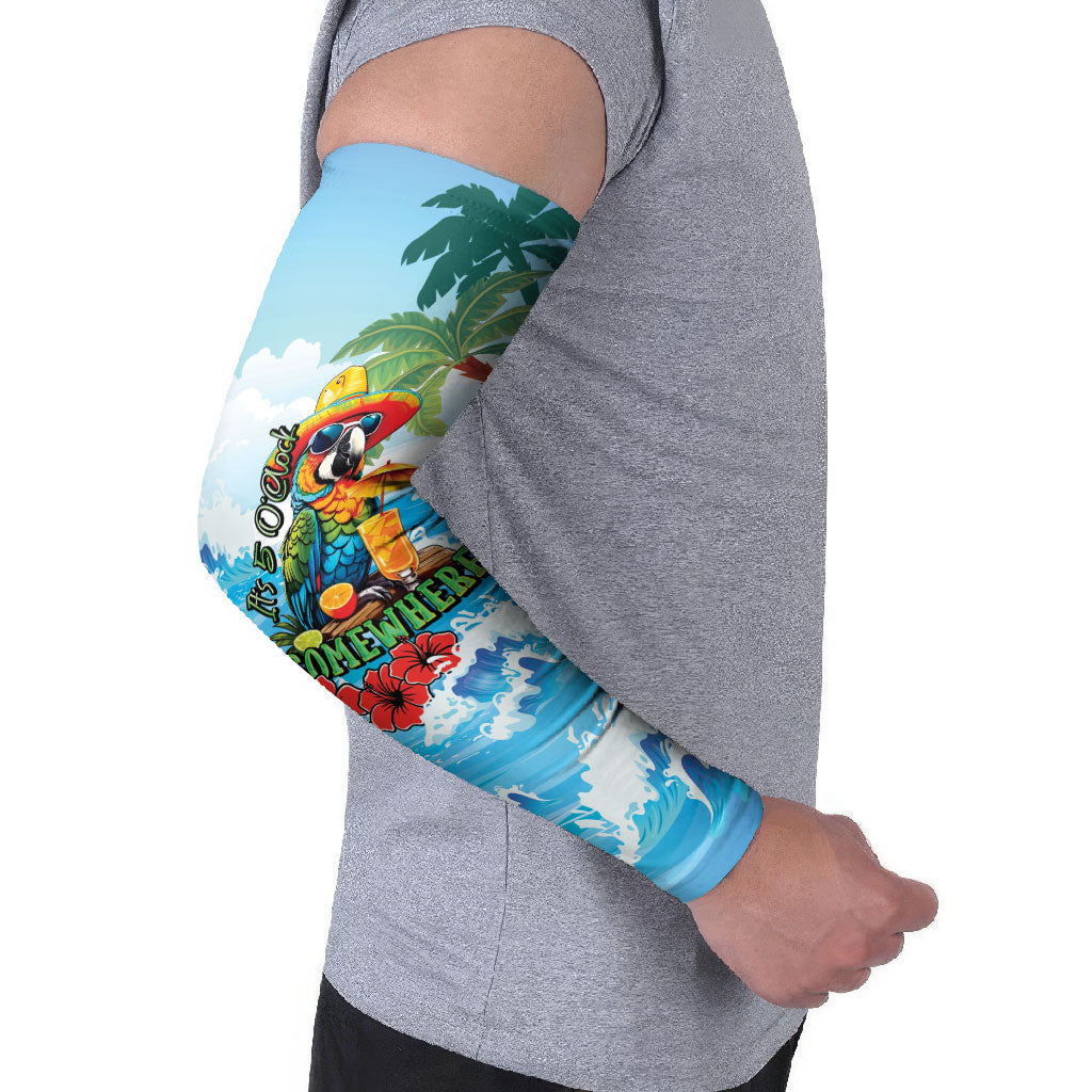 Funny Parrot Margarita Five O'clock Somewhere Arm Sleeves LT9 - Polynesian Pride