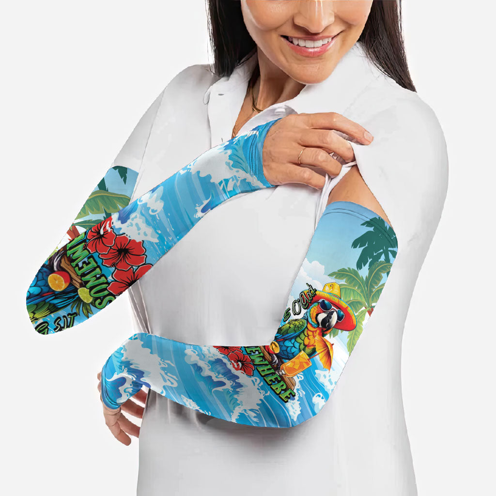 Funny Parrot Margarita Five O'clock Somewhere Arm Sleeves LT9 - Polynesian Pride