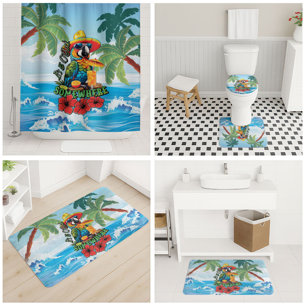 Funny Parrot Margarita Five O'clock Somewhere Bathroom Set LT9 - Polynesian Pride