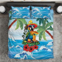 Funny Parrot Margarita Five O'clock Somewhere Bedding Set LT9 Blue - Polynesian Pride