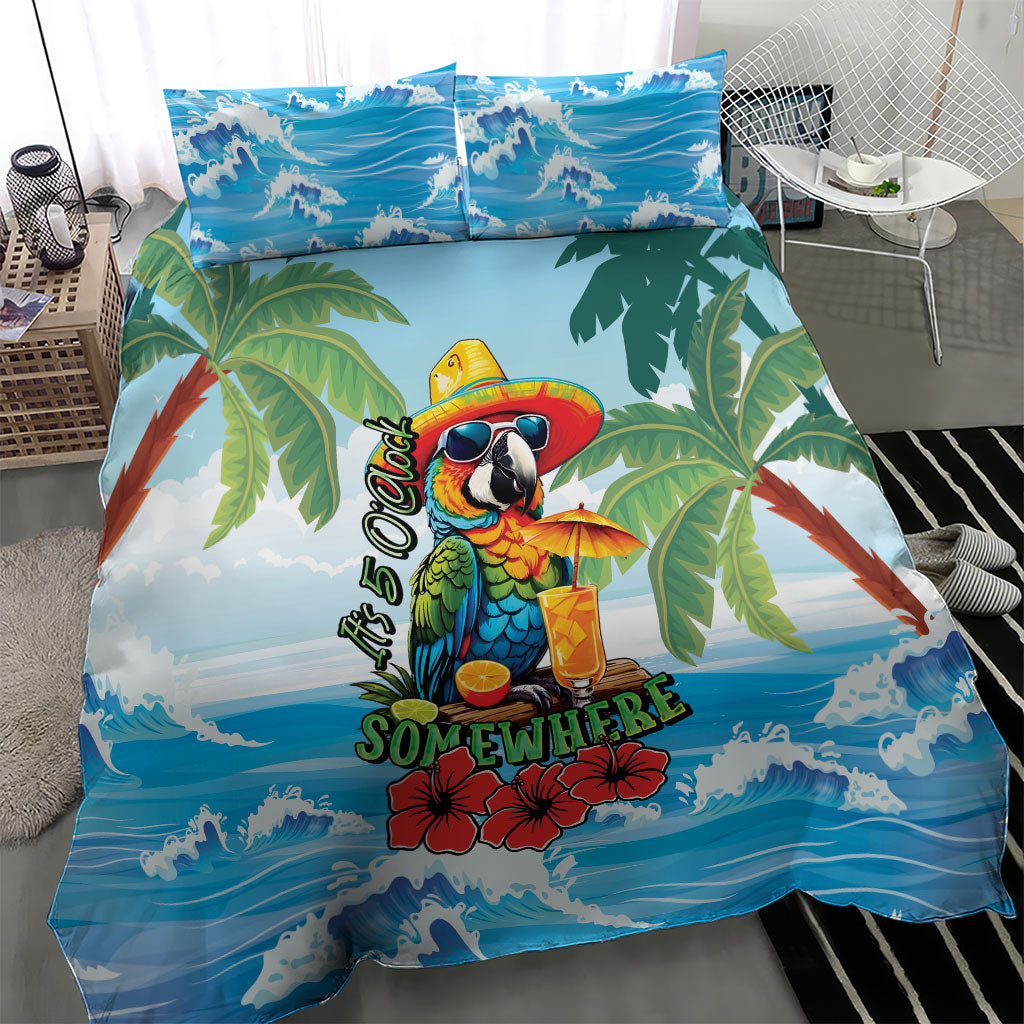 Funny Parrot Margarita Five O'clock Somewhere Bedding Set LT9 - Polynesian Pride
