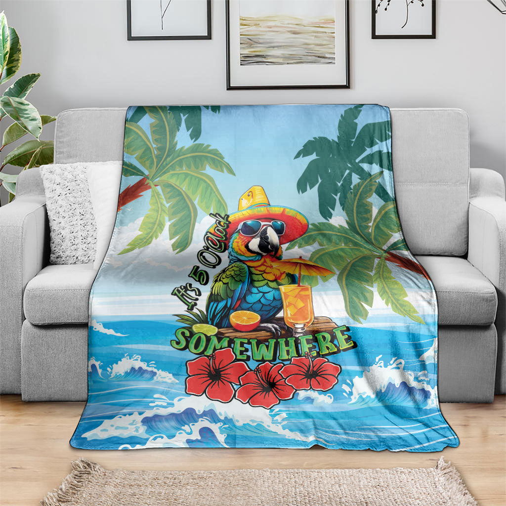 Funny Parrot Margarita Five O'clock Somewhere Blanket LT9 - Polynesian Pride