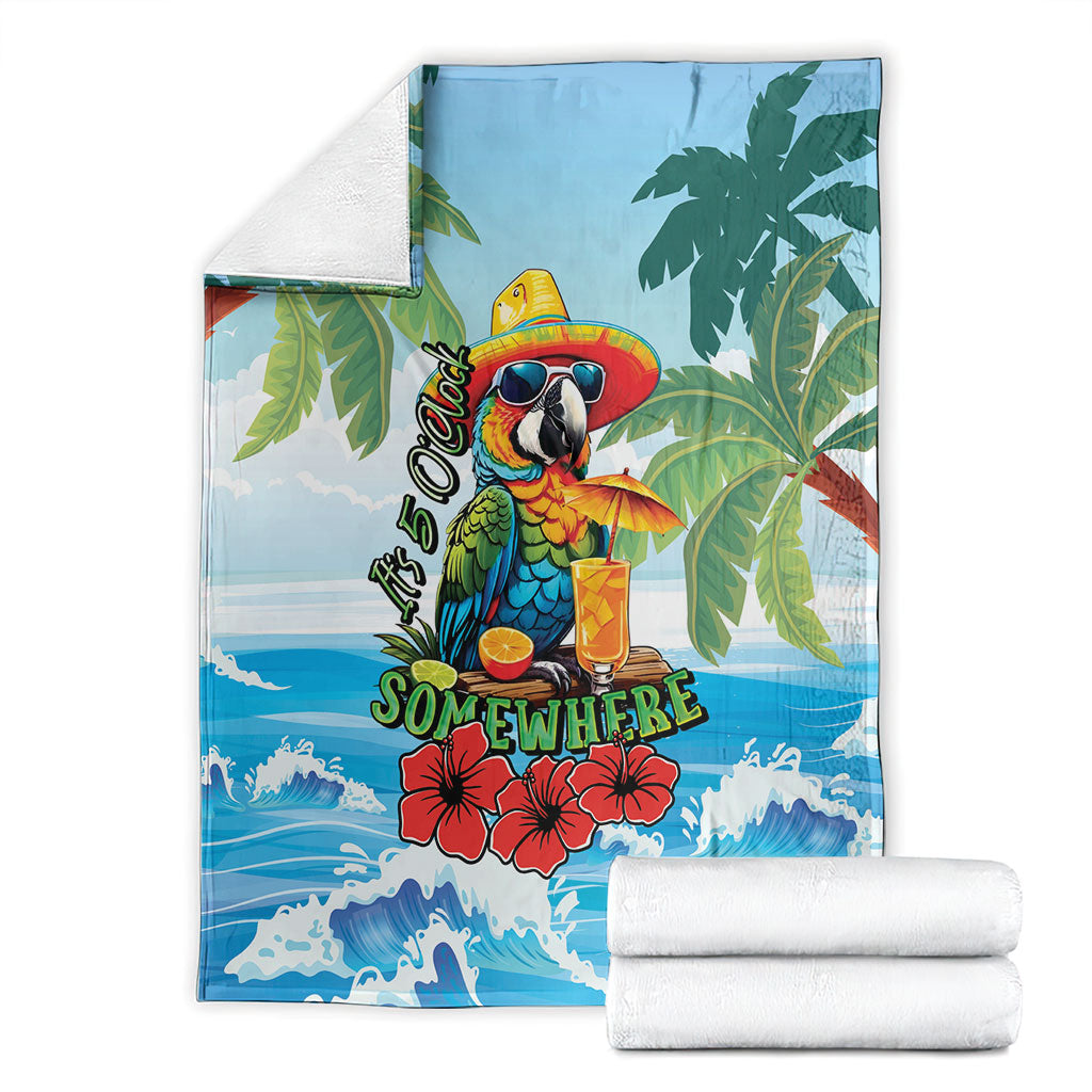 Funny Parrot Margarita Five O'clock Somewhere Blanket LT9 - Polynesian Pride