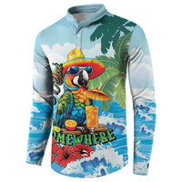 Funny Parrot Margarita Five O'clock Somewhere Button Sweatshirt LT9 - Polynesian Pride
