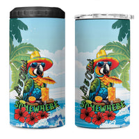 Funny Parrot Margarita Five O'clock Somewhere 4 in 1 Can Cooler Tumbler LT9 One Size: 16 oz Blue - Polynesian Pride
