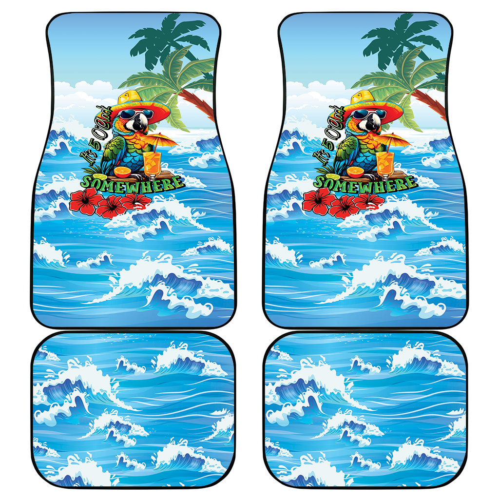 Funny Parrot Margarita Five O'clock Somewhere Car Mats LT9 - Polynesian Pride