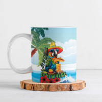 Funny Parrot Margarita Five O'clock Somewhere Ceramic Mug LT9 Blue - Polynesian Pride
