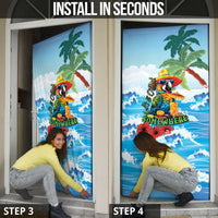 Funny Parrot Margarita Five O'clock Somewhere Door Cover LT9 - Polynesian Pride