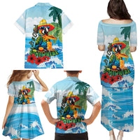Funny Parrot Margarita Five O'clock Somewhere Family Matching Puletasi and Hawaiian Shirt LT9 - Polynesian Pride