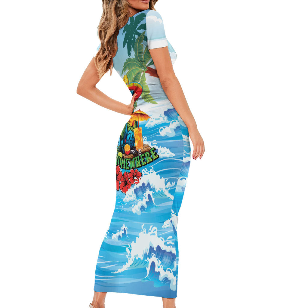 Funny Parrot Margarita Five O'clock Somewhere Family Matching Short Sleeve Bodycon Dress and Hawaiian Shirt LT9 - Polynesian Pride