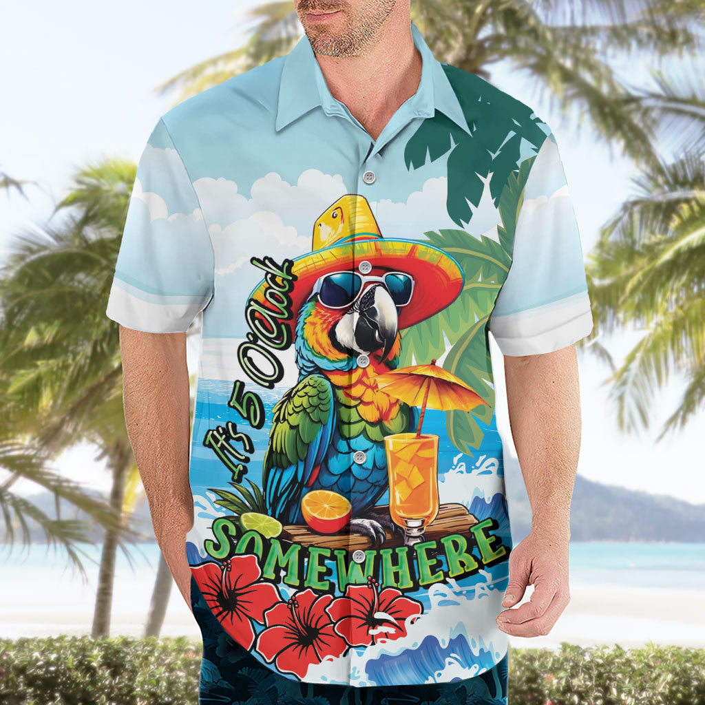 Funny Parrot Margarita Five O'clock Somewhere Hawaiian Shirt LT9 - Polynesian Pride