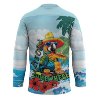 Funny Parrot Margarita Five O'clock Somewhere Hockey Jersey LT9 - Polynesian Pride
