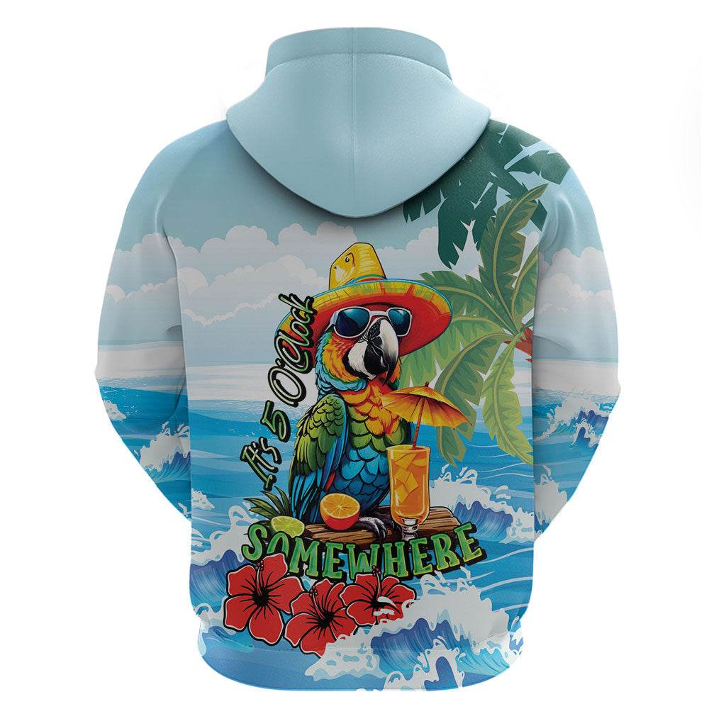 Funny Parrot Margarita Five O'clock Somewhere Hoodie LT9 - Polynesian Pride