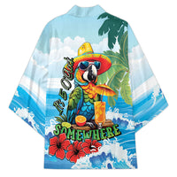 Funny Parrot Margarita Five O'clock Somewhere Kimono LT9 - Polynesian Pride