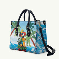 Funny Parrot Margarita Five O'clock Somewhere Leather Bag LT9 Blue - Polynesian Pride