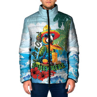 Funny Parrot Margarita Five O'clock Somewhere Padded Jacket LT9 Men Blue - Polynesian Pride