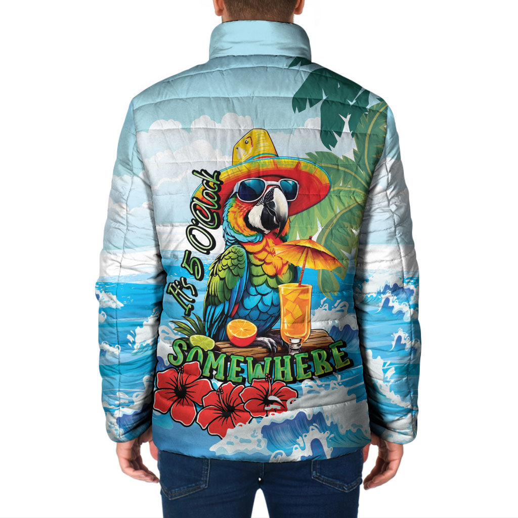 Funny Parrot Margarita Five O'clock Somewhere Padded Jacket LT9 - Polynesian Pride