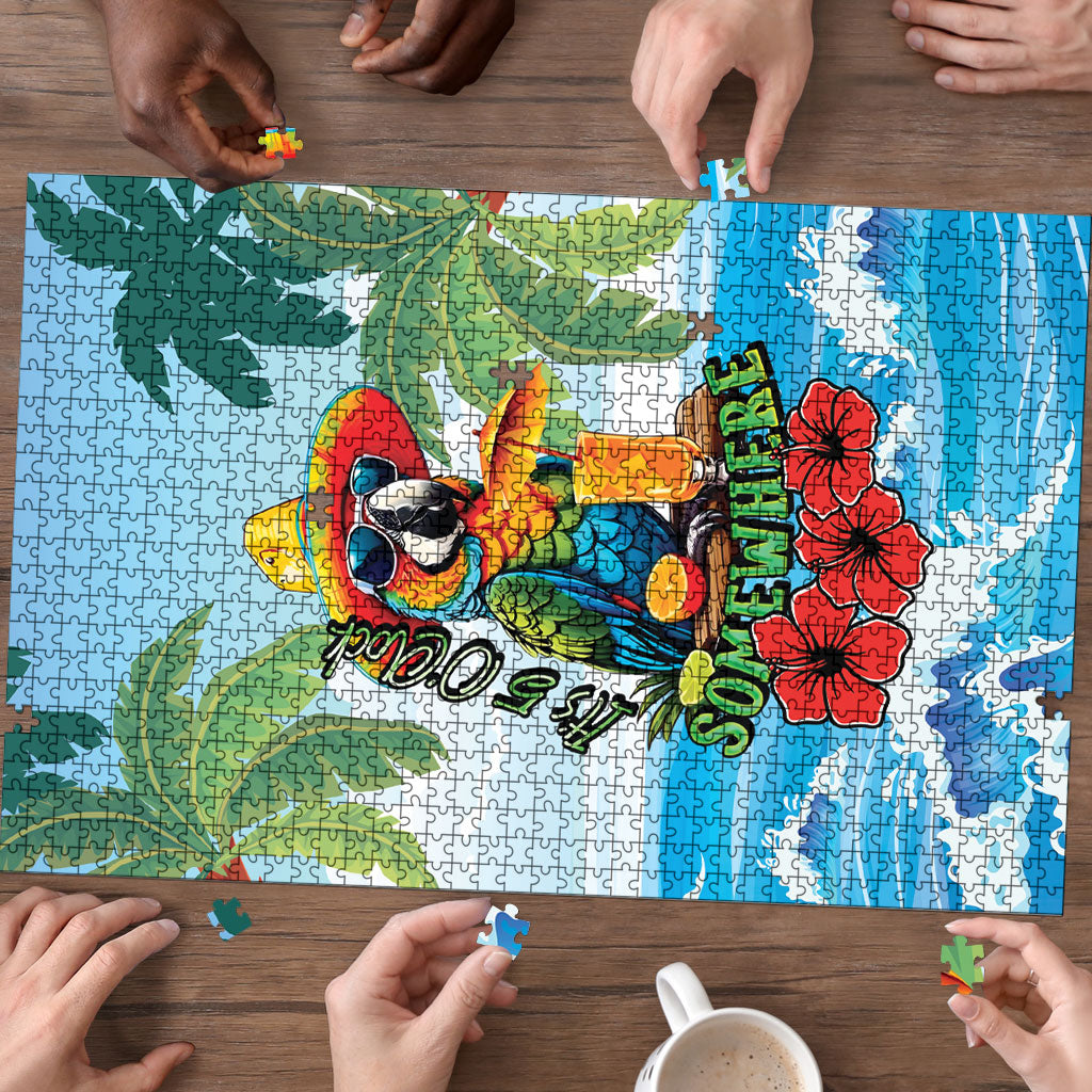 Funny Parrot Margarita Five O'clock Somewhere Puzzle LT9 - Polynesian Pride