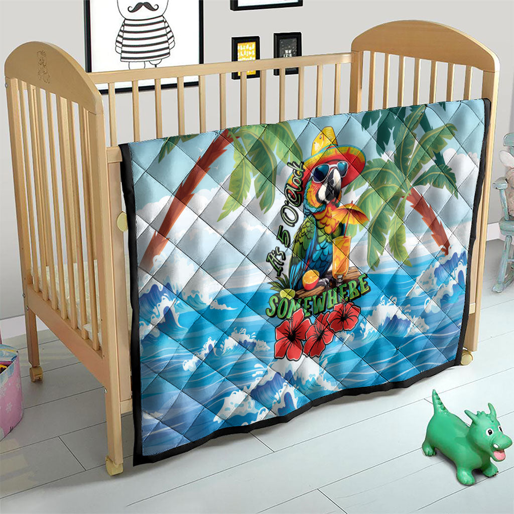 Funny Parrot Margarita Five O'clock Somewhere Quilt LT9 - Polynesian Pride