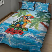 Funny Parrot Margarita Five O'clock Somewhere Quilt Bed Set LT9 - Polynesian Pride