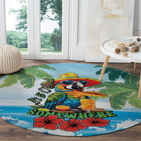 Funny Parrot Margarita Five O'clock Somewhere Round Carpet LT9 - Polynesian Pride