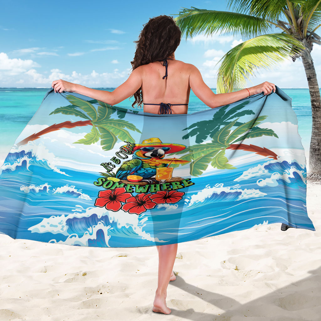 Funny Parrot Margarita Five O'clock Somewhere Sarong LT9 - Polynesian Pride